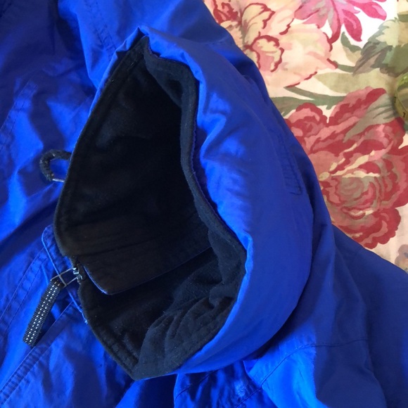 VTG 90s OBERMEYER sz Large SkiWear Snow Hooded Parkas Vivid Blue Fleece Classic - Picture 14 of 16